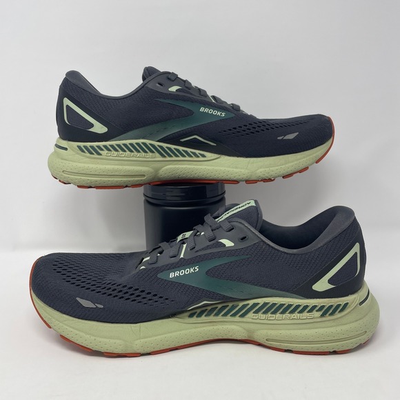 Brooks Adrenaline GTS 23 Mens Size 10 Medium D Blue Goblin Lime Running Sneakers - Picture 3 of 8